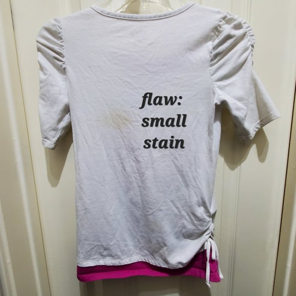 CANYON RIVER BLUES Layered Ruching Side Tie Graphic Tees, M (10-12) - Picture 11 of 16